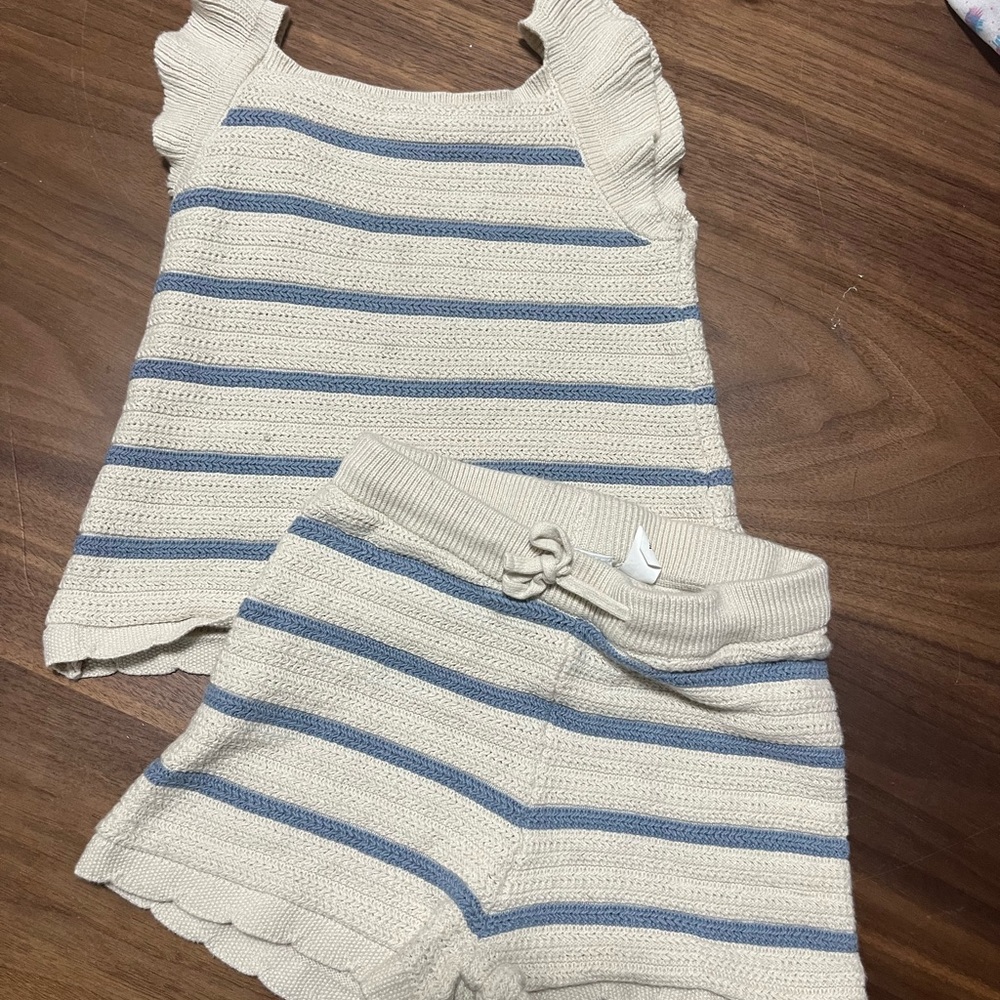 Striped Knit Tank and Shorts Set, Little Co. PLAY condition.
